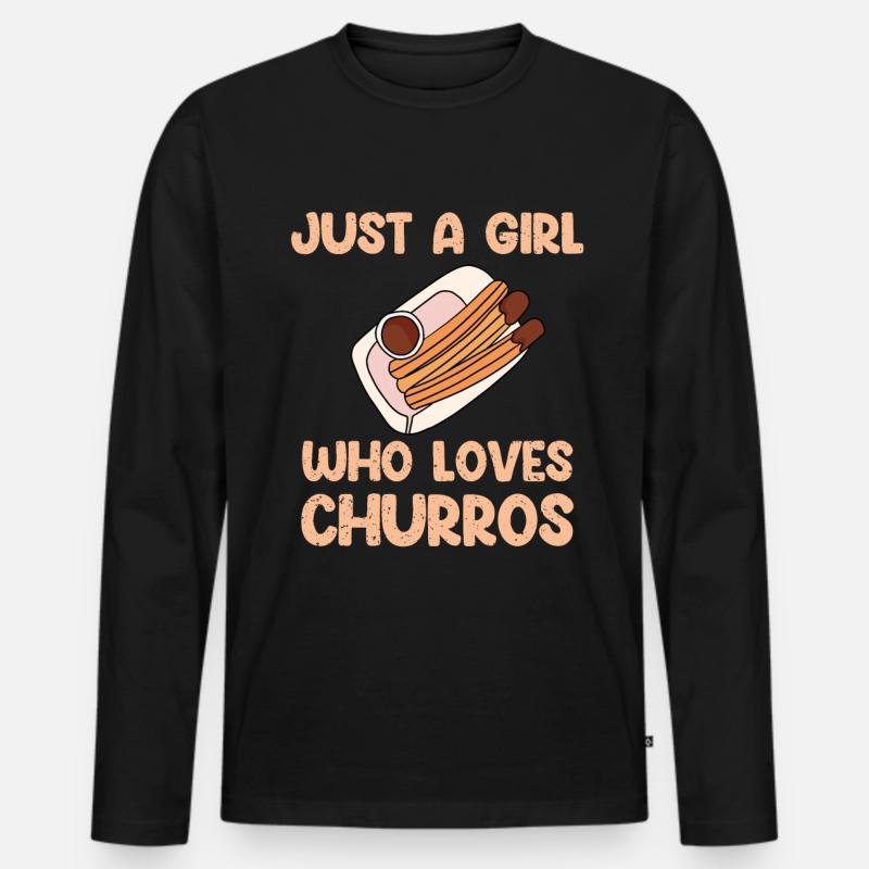 Churro Geschenk Mexico Essen - Männer Premium Bio Langarmshirt - Schwarz