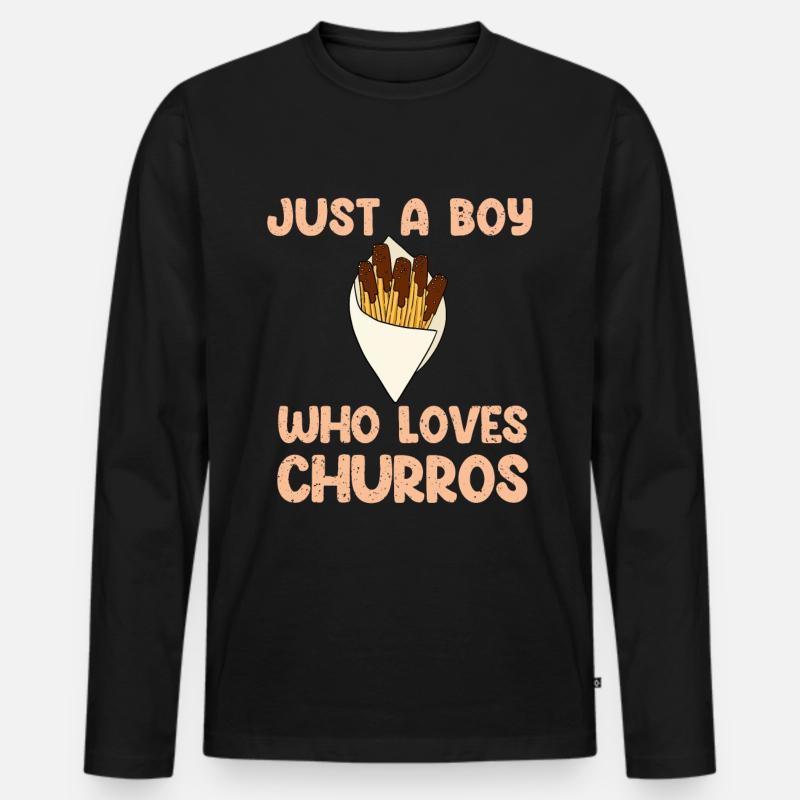 Churro Geschenk Mexico Essen - Männer Premium Bio Langarmshirt - Schwarz