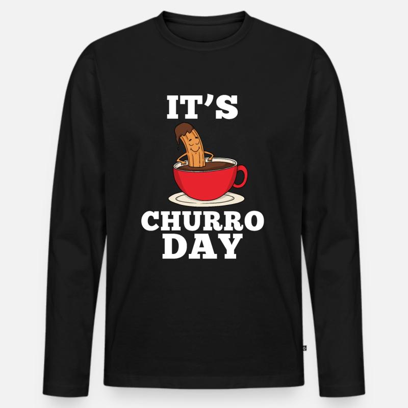 Churro Geschenk Mexico Essen - Männer Premium Bio Langarmshirt - Schwarz