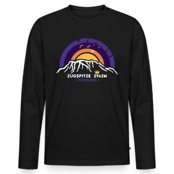 Zugspitze Finisher Garmisch Partenkirchen Wandern - Männer Premium Bio Langarmshirt - Schwarz - Vorne - Nico (187cm)