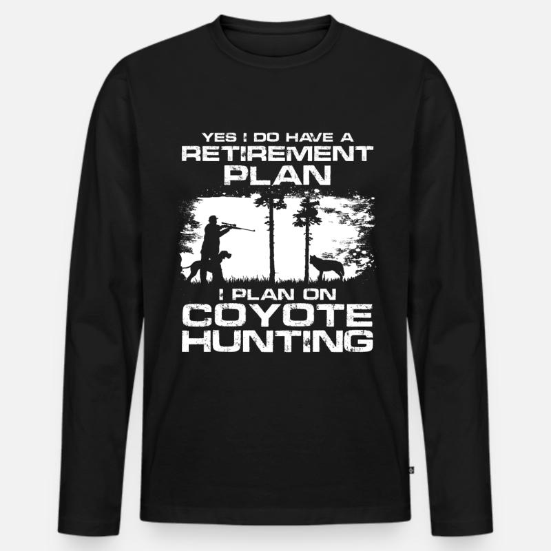 Kojotenjagd Kojotenjäger Kojote - Männer Premium Bio Langarmshirt - Schwarz