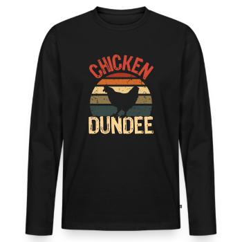 Chicken Dundee - Men's Premium Organic Long Sleeve Shirt - black - Front - Nico (187cm)