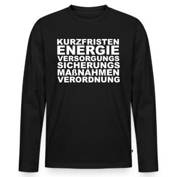 Kurzfristenenergieversorungsmaßnahmenverordnung - Männer Premium Bio Langarmshirt - Schwarz - Vorne - Nico (187cm)