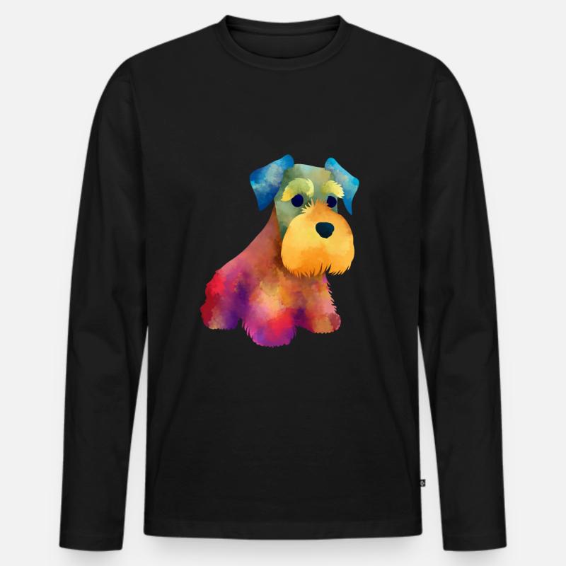 Zwergschnauzer - Männer Premium Bio Langarmshirt - Schwarz