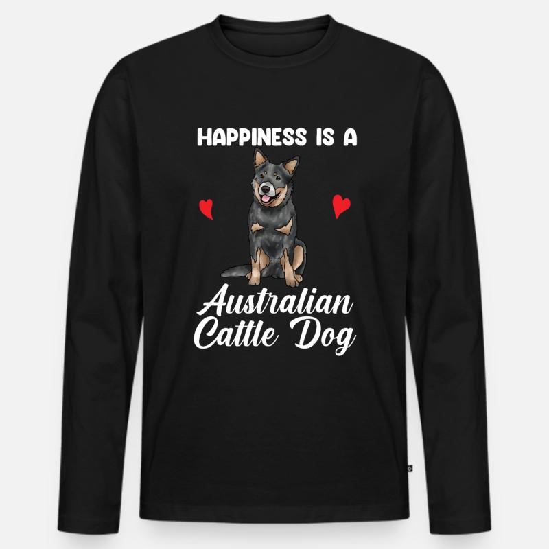 Australian Cattle Dog - Männer Premium Bio Langarmshirt - Schwarz