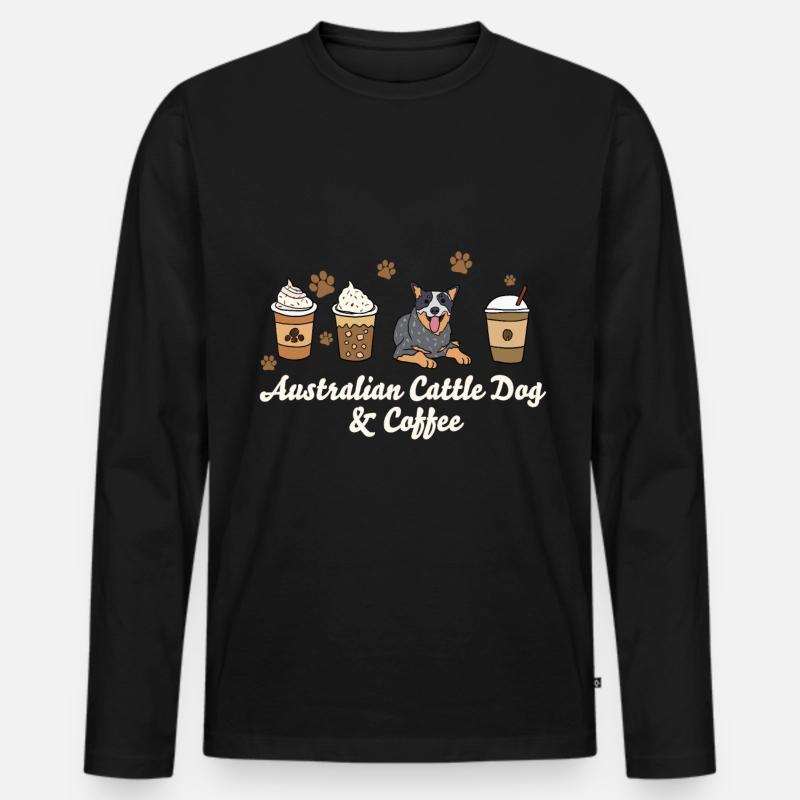 Australian Cattle Dog - Männer Premium Bio Langarmshirt - Schwarz