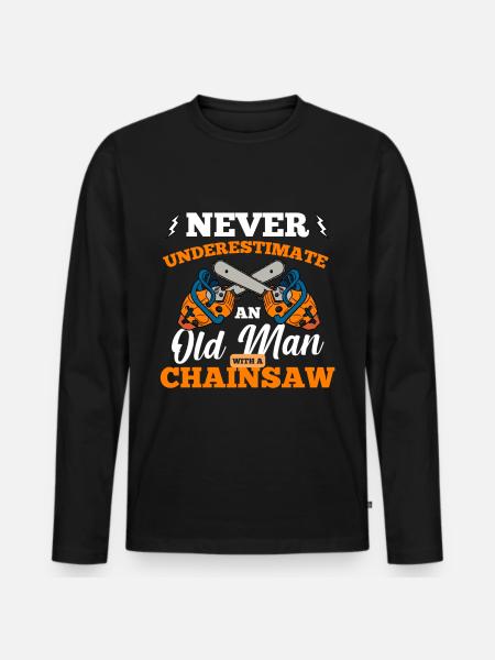 Chainsaw Gift - Men's Premium Organic Long Sleeve Shirt - black