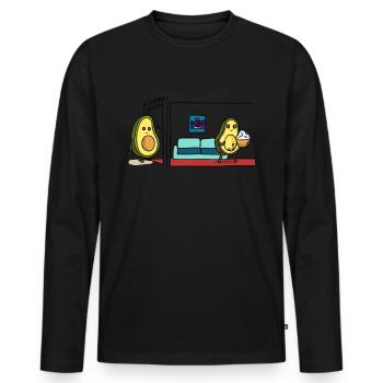 Avocado Cinema - Men's Premium Organic Long Sleeve Shirt - black - Front - Nico (187cm)