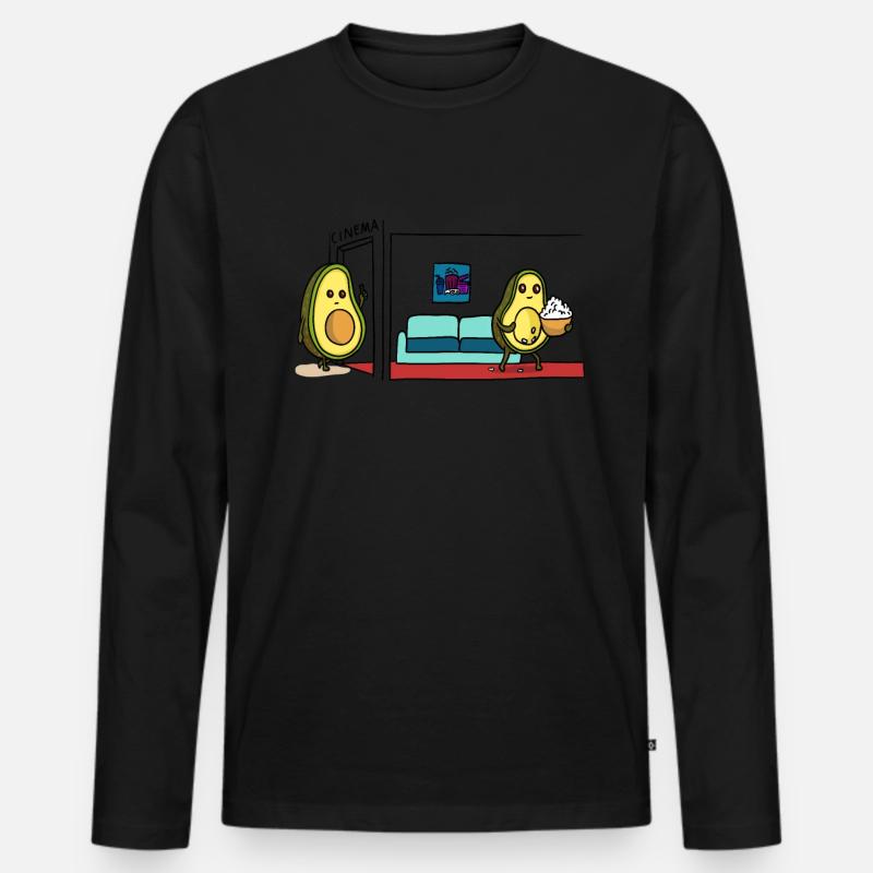 Avocado Kino - Männer Premium Bio Langarmshirt - Schwarz