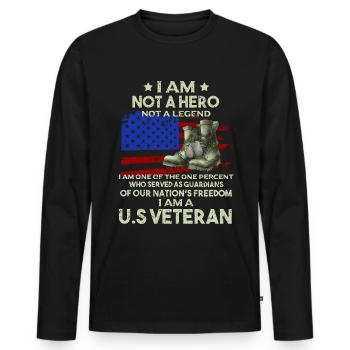 Vietnam Veteran - Men's Premium Organic Long Sleeve Shirt - black - Front - Nico (187cm)