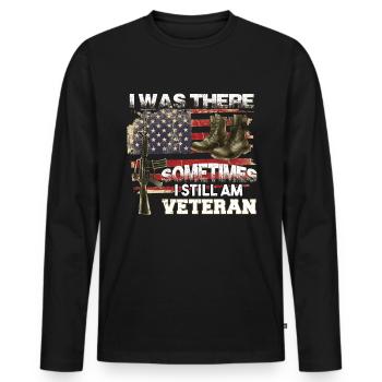 Vétéran du Vietnam - T-shirt manches longues Premium bio Homme - noir - Devant - Nico (187cm)