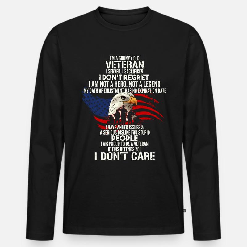 Vietnam Veteran - Männer Premium Bio Langarmshirt - Schwarz