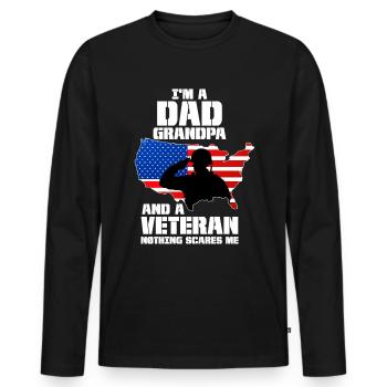 Vietnam Veteran - Men's Premium Organic Long Sleeve Shirt - black - Front - Nico (187cm)
