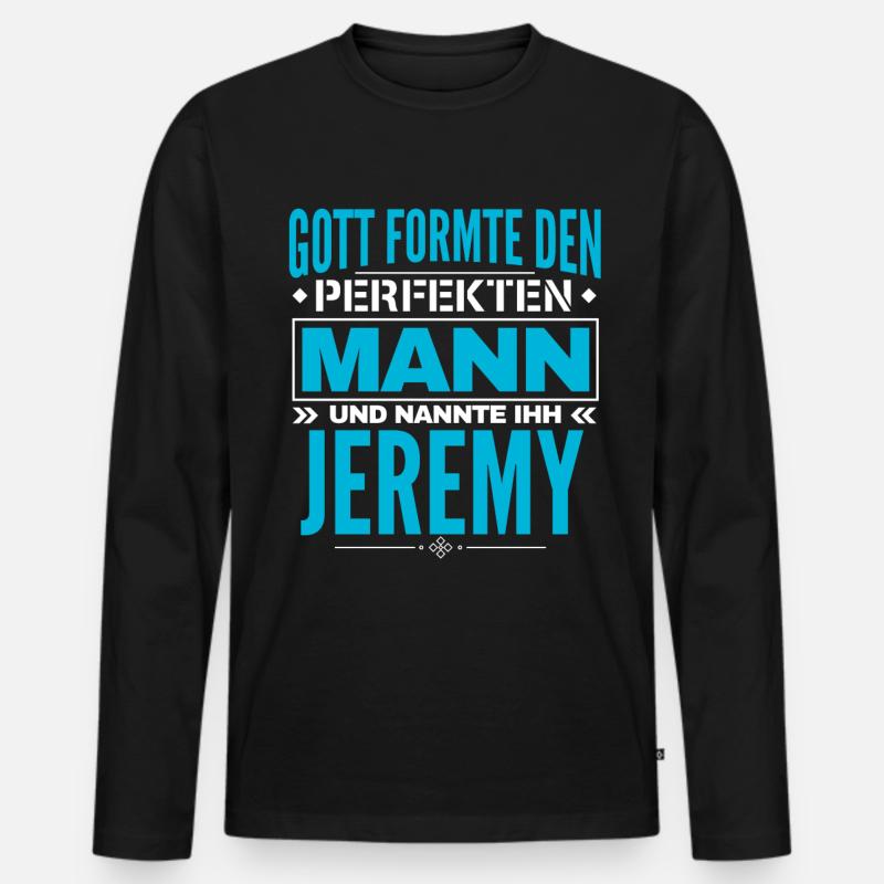 Jeremy Name Design - Männer Premium Bio Langarmshirt - Schwarz