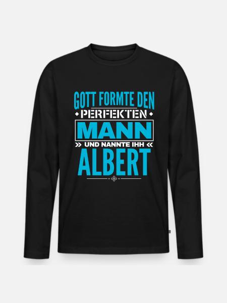 Albert Name Design - Männer Premium Bio Langarmshirt - Schwarz