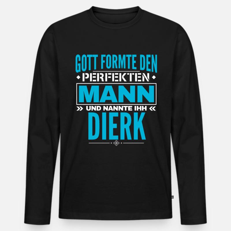 Dierk Name Design - Männer Premium Bio Langarmshirt - Schwarz