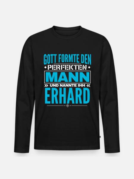 Erhard Name Design - Männer Premium Bio Langarmshirt - Schwarz