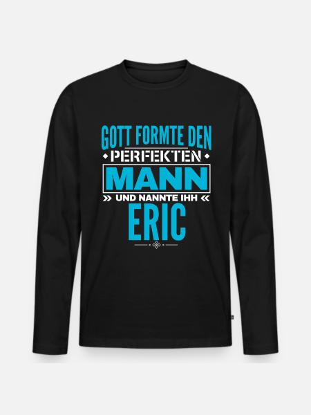 Eric Name Design - Männer Premium Bio Langarmshirt - Schwarz