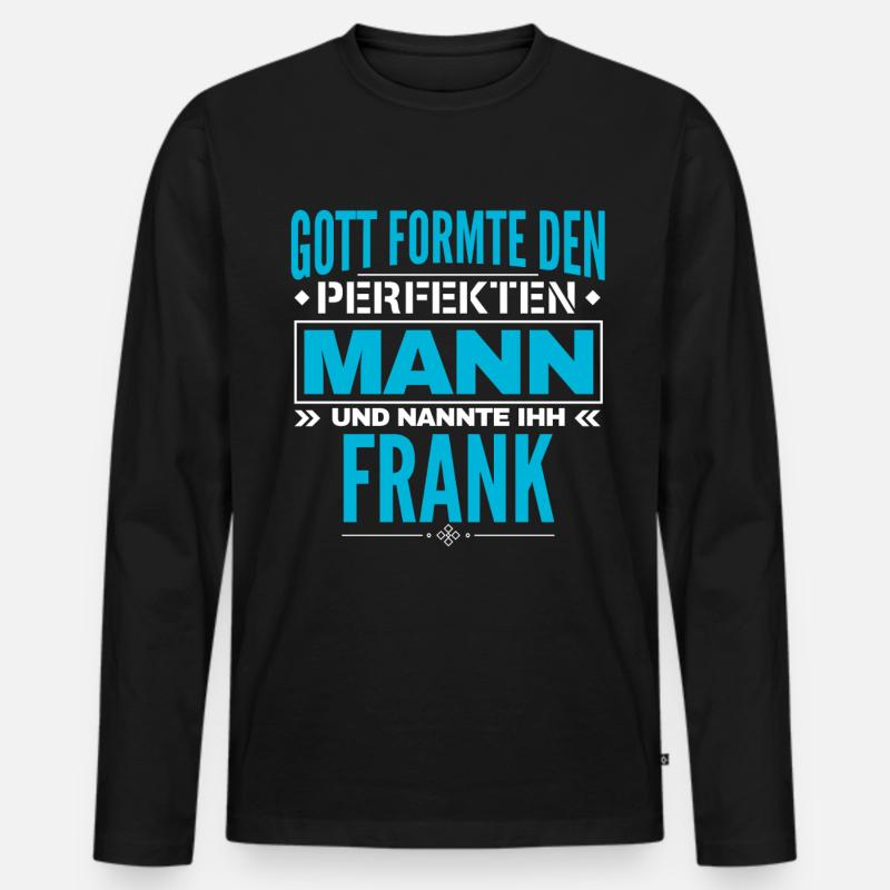 Frank Name Design - Männer Premium Bio Langarmshirt - Schwarz