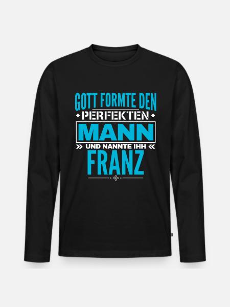 Franz Name Design - Männer Premium Bio Langarmshirt - Schwarz