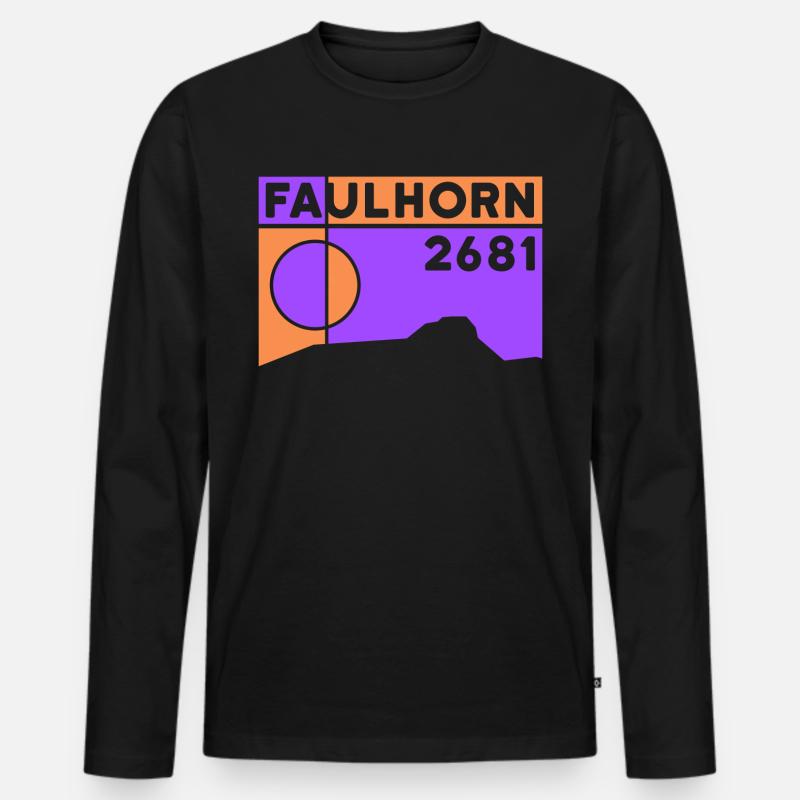 Faulhorn - Männer Premium Bio Langarmshirt - Schwarz