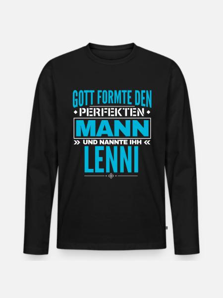 Lenni Name Design - Männer Premium Bio Langarmshirt - Schwarz
