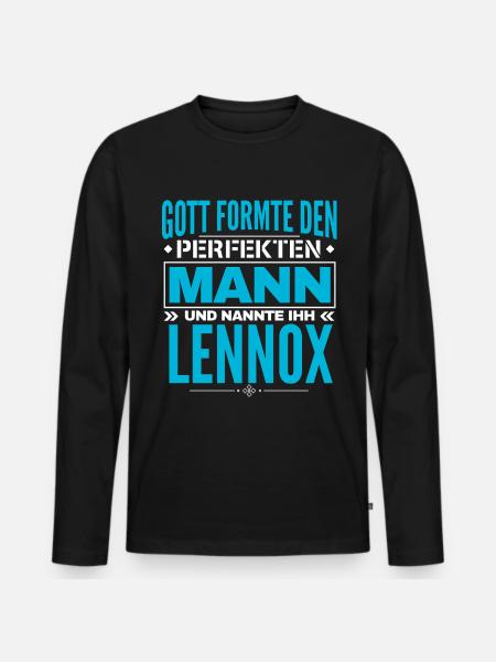 Lennox Name Design - Männer Premium Bio Langarmshirt - Schwarz