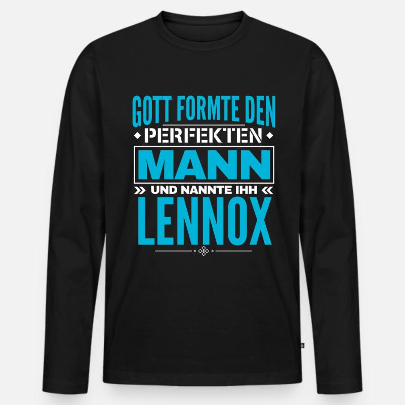 Lennox Name Design - Männer Premium Bio Langarmshirt - Schwarz