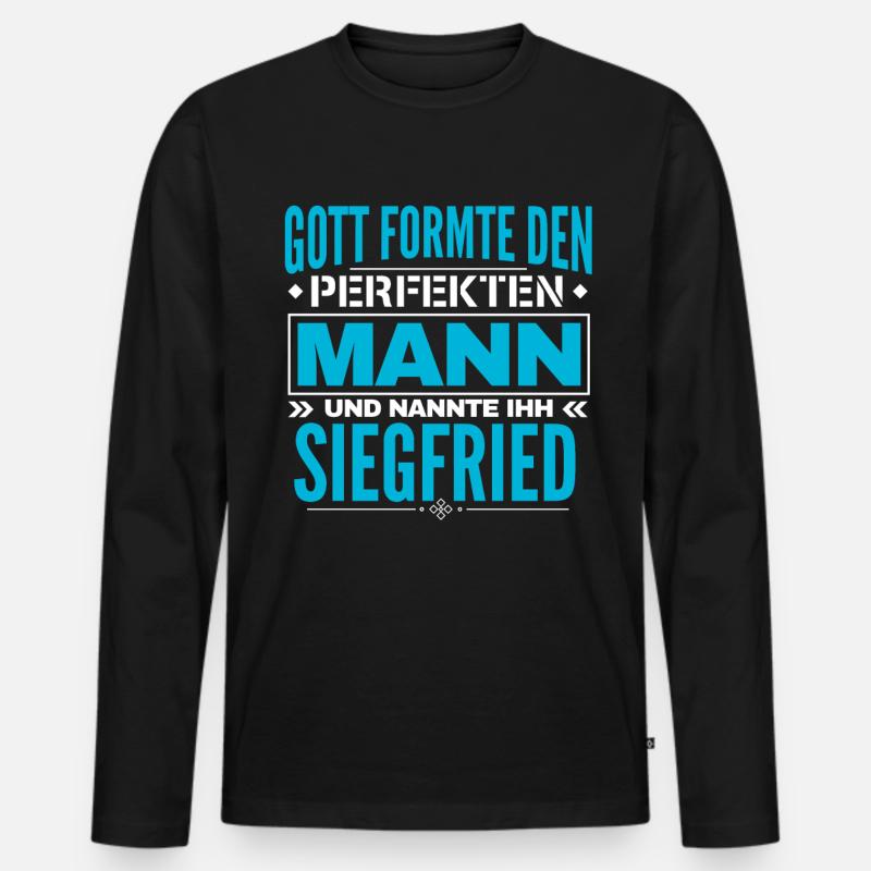 Siegfried Name Design - Männer Premium Bio Langarmshirt - Schwarz