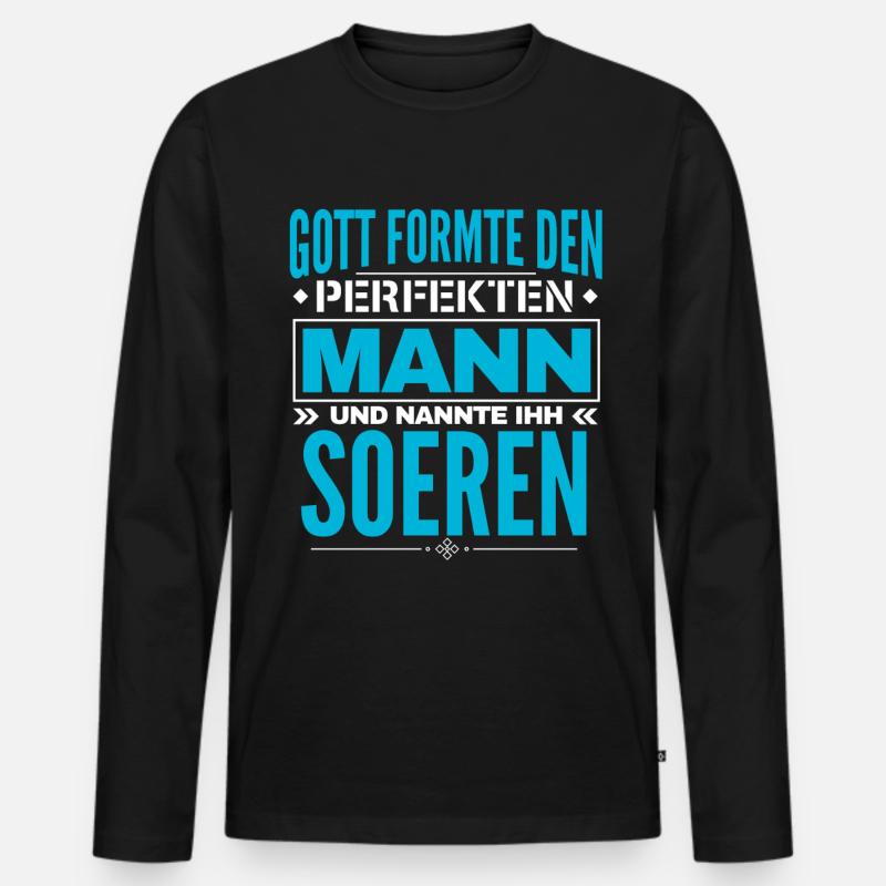 Soeren Name Design - Männer Premium Bio Langarmshirt - Schwarz