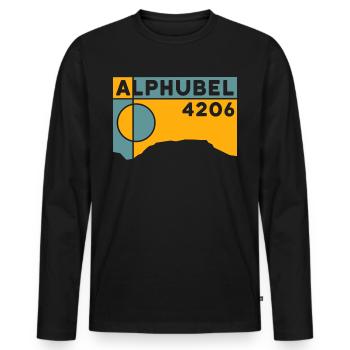 Alphubel High Tour, Mountain Tour, Tour, Souvenir, Souvenir - Men's Premium Organic Long Sleeve Shirt - black - Front - Nico (187cm)