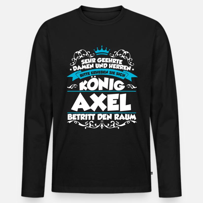 Axel Name Design - Männer Premium Bio Langarmshirt - Schwarz