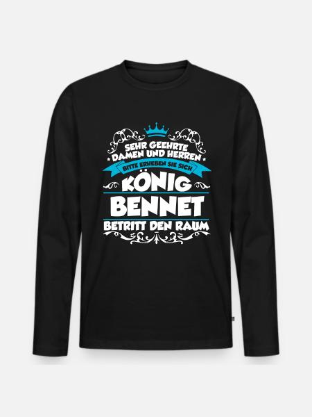 Bennet Name Design - Männer Premium Bio Langarmshirt - Schwarz