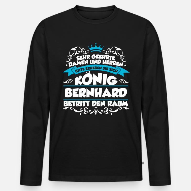 Bernhard Name Design - Männer Premium Bio Langarmshirt - Schwarz