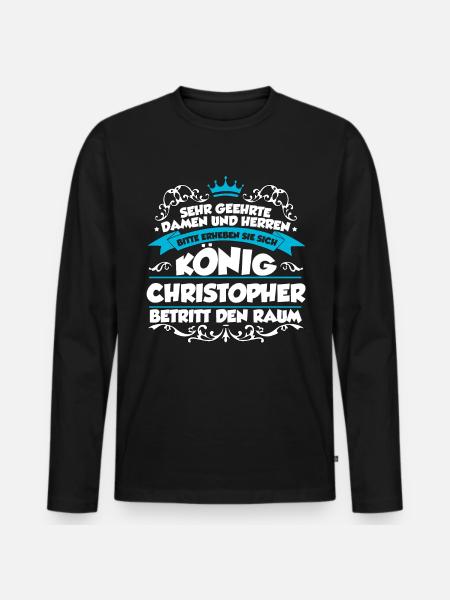Christopher Name Design - Männer Premium Bio Langarmshirt - Schwarz