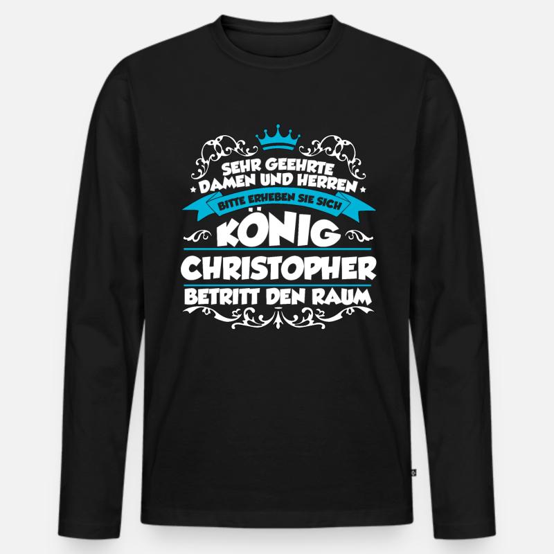Christopher Name Design - Männer Premium Bio Langarmshirt - Schwarz