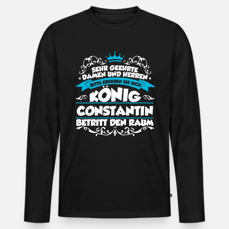 Constantin Name Design - Männer Premium Bio Langarmshirt - Schwarz