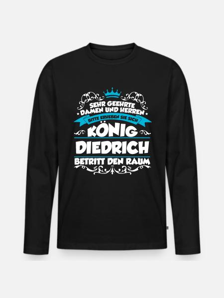 Diedrich Name Design - Männer Premium Bio Langarmshirt - Schwarz