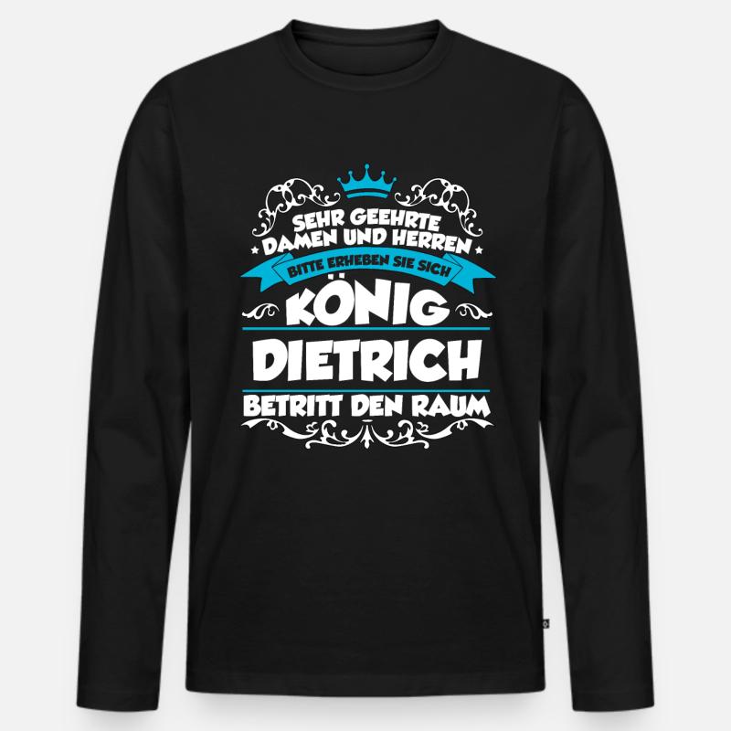 Dietrich Name Design - Männer Premium Bio Langarmshirt - Schwarz