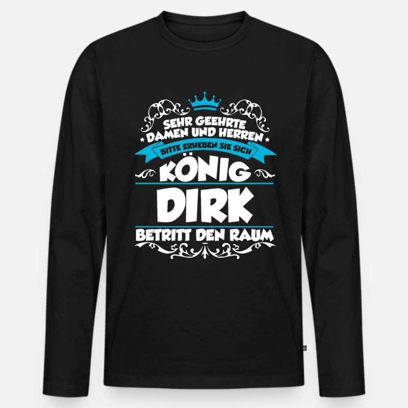 Dirk Name Design - Männer Premium Bio Langarmshirt - Schwarz