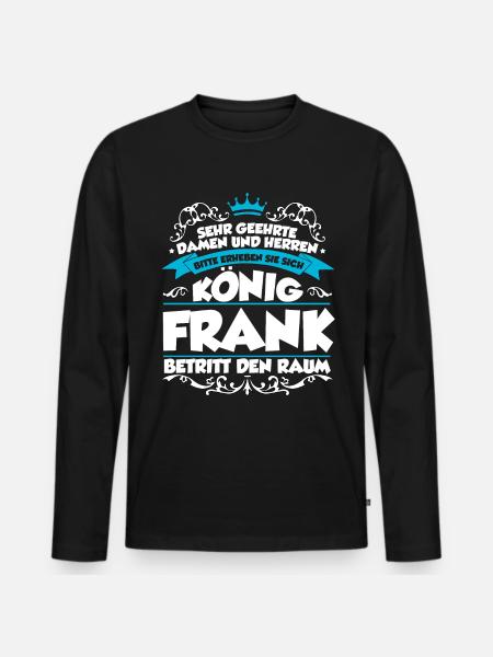 Frank Name Design - Männer Premium Bio Langarmshirt - Schwarz