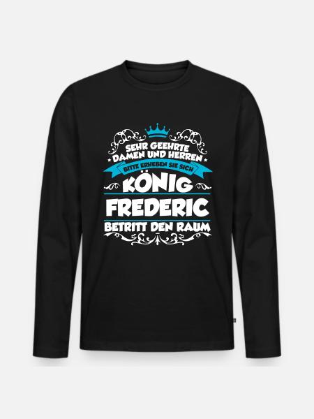 Frederic Name Design - Männer Premium Bio Langarmshirt - Schwarz