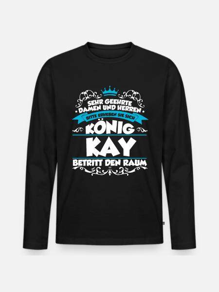 Kay Name Design - Männer Premium Bio Langarmshirt - Schwarz