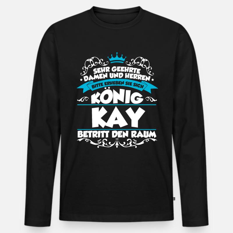 Kay Name Design - Männer Premium Bio Langarmshirt - Schwarz