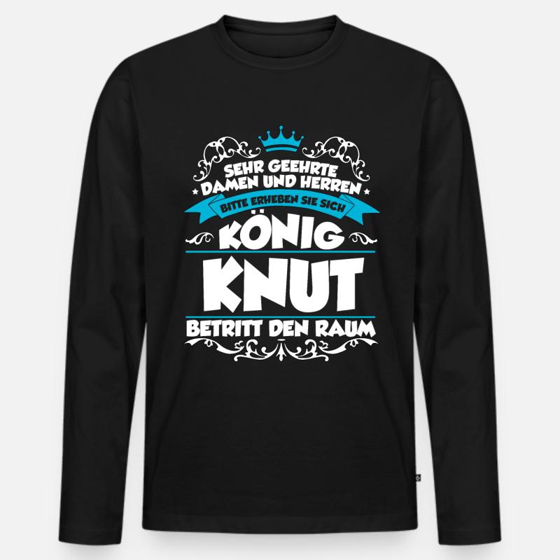 Knut Name Design - Männer Premium Bio Langarmshirt - Schwarz