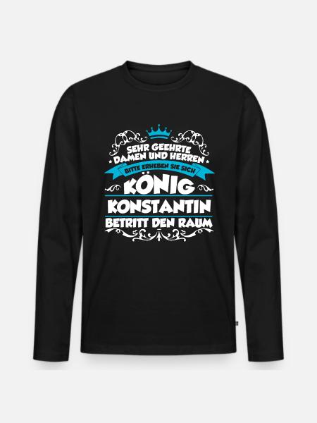 Konstantin Name Design - Männer Premium Bio Langarmshirt - Schwarz