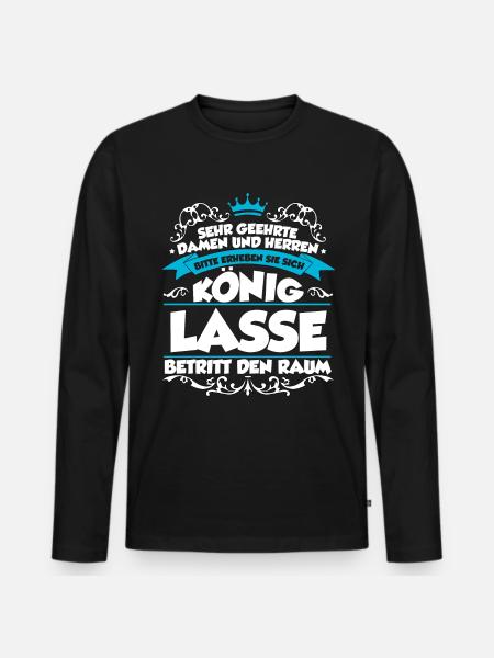 Lasse Name Design - Männer Premium Bio Langarmshirt - Schwarz