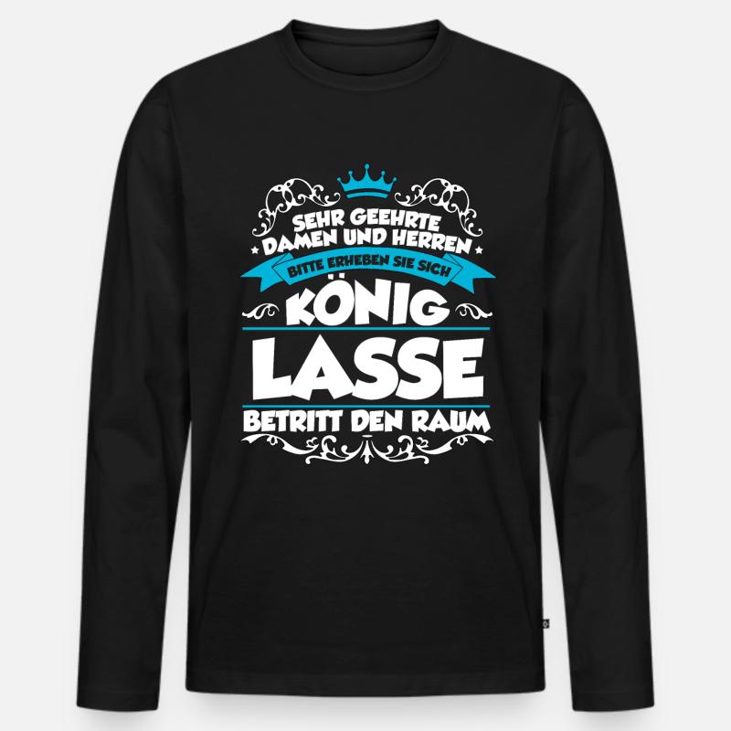 Lasse Name Design - Männer Premium Bio Langarmshirt - Schwarz