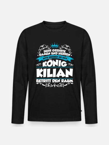 Kilian Name Design - Männer Premium Bio Langarmshirt - Schwarz