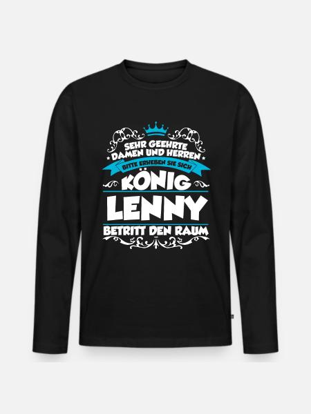 Lenny Name Design - Männer Premium Bio Langarmshirt - Schwarz